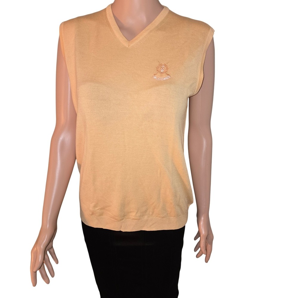 St Andrews Links Ladies Collection Merino Wool Sleeveless Golf Vest Yellow Large